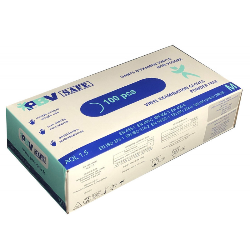 GANT naturel D'EXAMEN VINYLE NON POUDRE par boite de 100 – Image 2