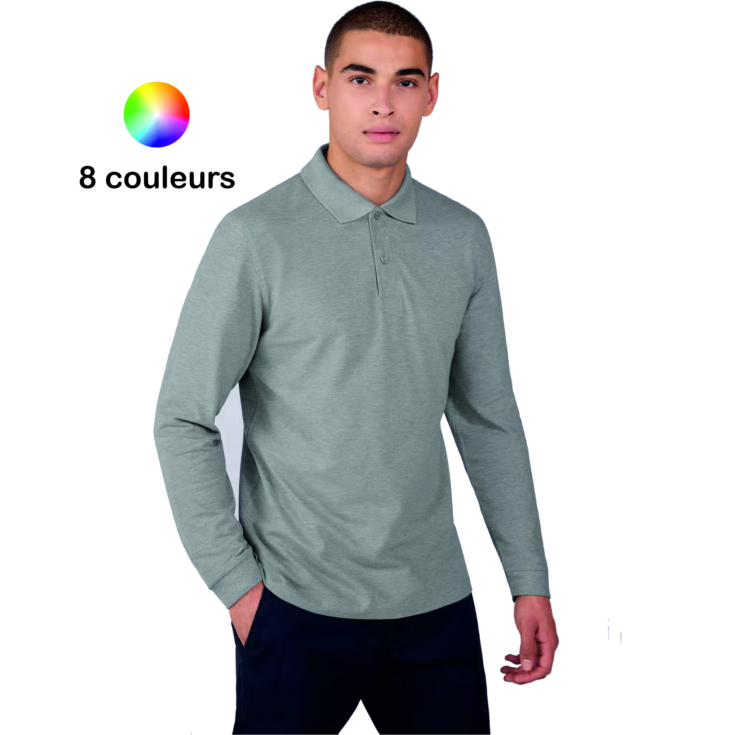 Polo manche longue LB210 100% coton 210 grammes